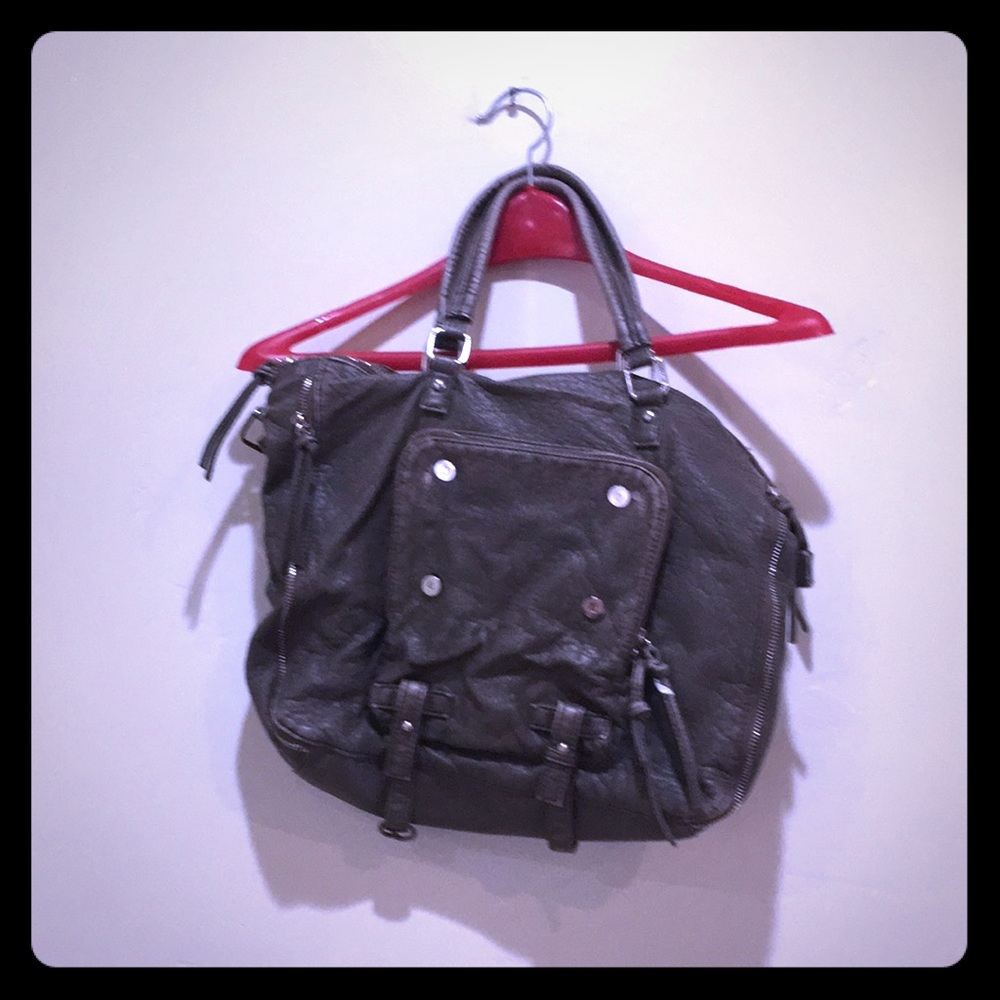Faux leather grey purse